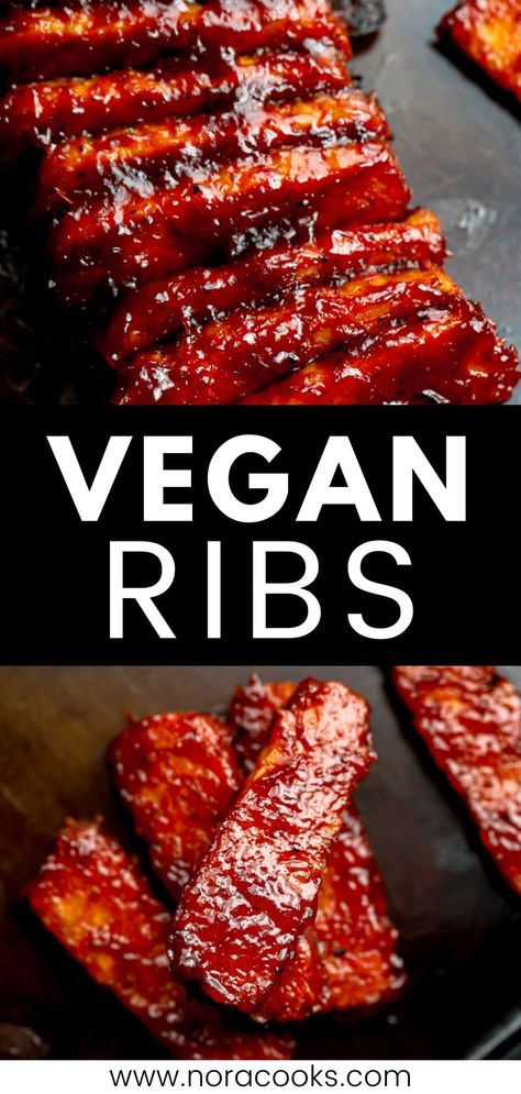 Vegan Bbq Ribs, Bbq Vegan, Bbq Tempeh, Seitan Recipe, Vegan Ribs, Vegan Meat Recipe, Vegan Bbq Recipes, Seitan Recipes, Vegan Barbecue