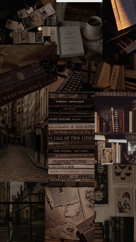 Vintage Moodboard Aesthetic, Dark Academia Wallpaper Collage, Book Aesthetic Wallpaper Iphone, Brown Aesthetic Collage, Dark Academia Widget, Brown Moodboard, Academia Collage, Dark Academia Moodboard, Brown Collage