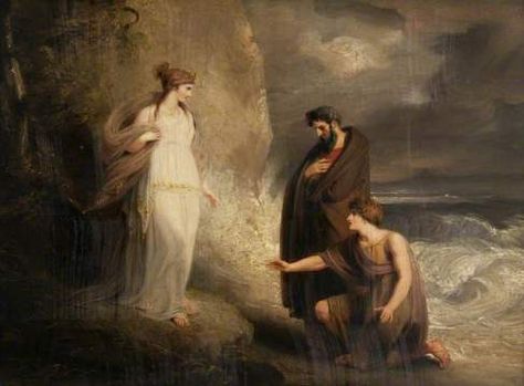 Richard Westall, “Telemachus Landing on the Isle of Calypso” Hans Thoma, Glasgow Museum, Classic Artwork, Greek And Roman Mythology, Roman Mythology, Art Uk, The Isle, 인물 사진, Greek Gods