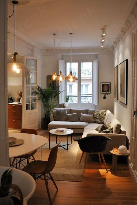 Small Kitchen Living Room Combo, Small Kitchen Living Room, Kitchen Living Room Combo, Small Living Dining, Small Open Plan Kitchens, Living Room Dining Room Combo, Small Apartment Living Room, Dining Room Combo, Small Apartment Living