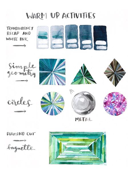 Watercolor Jewelry Painting, Jewelry Watercolor, Watercolor Gemstones, Watercolor Gem, Branding Mood Board Inspiration, Watercolor Jewelry, Art Tut, Awesome Posters, Jewel Drawing