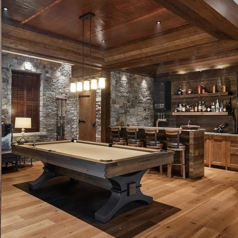 Ski Chalet Mountain Mama Project | Living Room - Rustic - Living Room - Other - by Esmaili Rugs and Antiques, Inc. | Houzz Ski Lodge Basement Ideas, Lodge Basement Ideas, Mountain House Interior Design, Mountain Basement, Rustic Mountain Homes Interior, Ski Chalet Interior Design, Hunting Lodge Interiors, Lodge Interior Design, Ski Chalet Interior