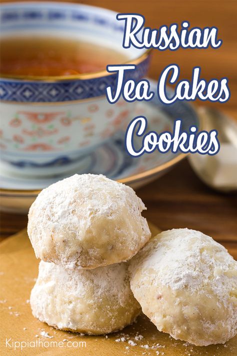 These buttery mounts of deliciousness are so easy to make. Russian Tea Cakes, AKA Mexican Wedding Cookies, Snowballs, etc., are perfect with tea. They are a favorite Christmas Cookie at my house. Make some today with simple pantry ingredients. Russian Tea Cakes Cookies, Russian Tea Cakes Recipe, Russian Teacakes, Butterball Cookies, Russian Tea Cookies, Russian Tea Cakes, Tea Cake Cookies, Russian Tea Cake, Tea Cakes Recipes