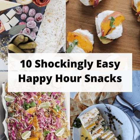 Restaurant Quality Appetizers, Fun Happy Hour Appetizers, Snacks With Cocktails, Card Night Snacks Appetizers, Easy Wine Appetizers, Cocktail Food Recipes, Happy Hour At Home Food Ideas, Catering Snack Ideas, Wine Night Snacks Simple