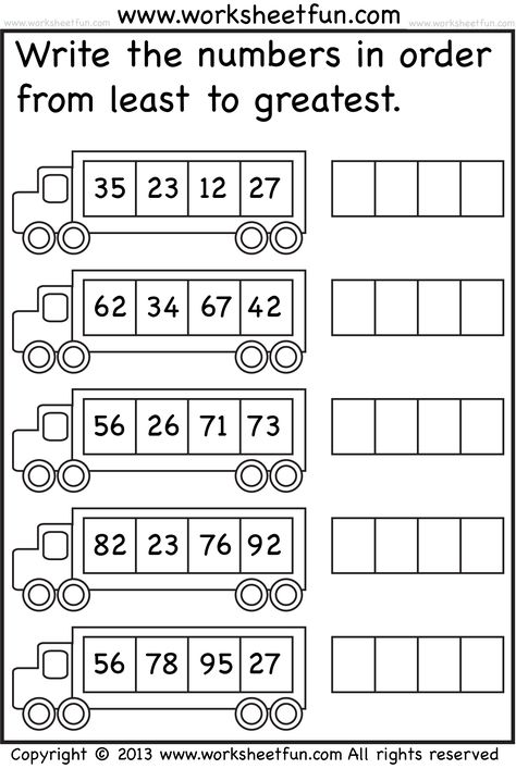 least_to_greatest_bus_1 Least To Greatest Worksheets, Sequencing Worksheets, First Grade Math Worksheets, First Grade Worksheets, 1st Grade Math Worksheets, Worksheets For Kindergarten, 2nd Grade Worksheets, 1st Grade Worksheets, Kindergarten Math Worksheets