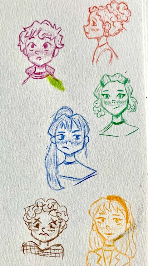 People Doodles Sketches, Doodle Characters People, Color Pencil Sketchbook, Book Illustration Art, Art Diary, Watercolor Art Lessons, Book Art Diy, Arte Sketchbook, Doodle Art Designs