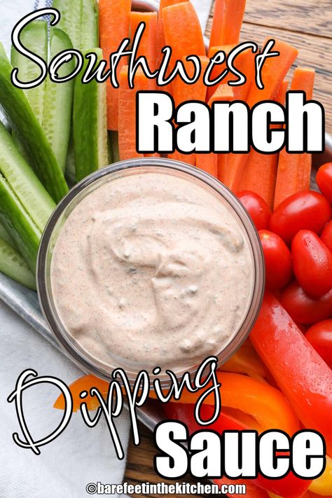 Southwest Ranch Dipping Sauce Ranch Veggie Dip Recipe, Southwest Dip Recipe, Southwest Ranch Dressing Recipe, Southwest Sauce, Veggie Dip Recipe, Sauce For Vegetables, Southwest Ranch, Ranch Dip Recipe, Ranch Dipping Sauce