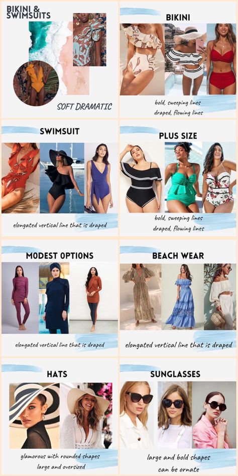 Soft Dramatic Kibbe Romantic Essence, Kibbe Romantic Swimwear, Soft Dramatic Beach, Soft Dramatic Spring Outfits, Soft Dramatic Athleisure, T Silhouette Fashion, Soft Dramatic Swimsuit, Flamboyant Natural Outfit Ideas, Soft Dramatic Natural Essence