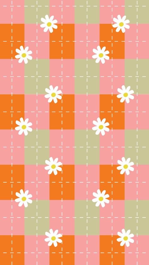 70s Classroom, Groovy Wallpaper Aesthetic Pink, Minimalist Things, Pink Groovy Background, Groovy Wallpaper, Pastel Pink Checkered Wallpaper, Groovy Daisy Wallpaper, Happy Prints, Groovy Flowers Background