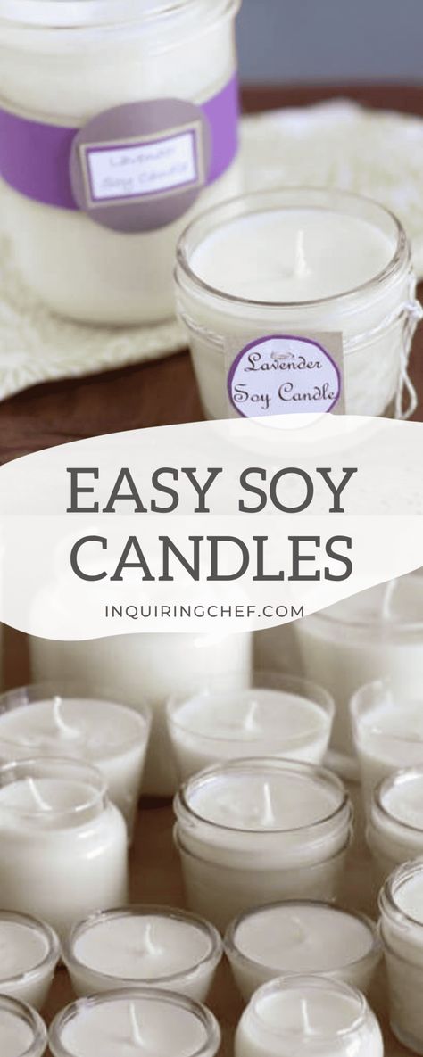 Making homemade soy candles is one of the easiest crafts projects around, and these little beauties make awesome gifts. #gifts #homemade #holidays #Christmas #giftidea #crafts Candle Jar Decorating Ideas, Diy Candles Easy, Homemade Soy Candles, Making Candles Diy, Make Candles, Candle Diy, Diy Candles Scented, Candle Making Business, Gifts Homemade