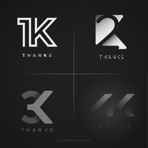 Luis Pacheco on Instagram: “What number is your favorite? 1,2,3,4 I am very close to 5K and I haven't prepared anything yet. - - #logo #logotypes #logosix #logoze…” Automobile Logos, Virtual 5k, Get Instagram Followers, Logo Process, Logo Number, Love Logo, Logotype Design, Instagram Blog, Logo Mark