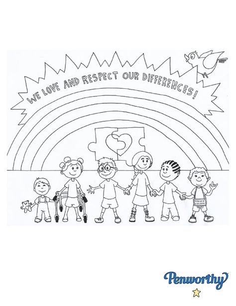 Respecting Differences Activities, Manners Coloring Pages Free Printable, Respect Coloring Pages Free Printable, Respect Worksheets For Kids, Respect Activities, Inclusion Activities, Unique Learning System, Diversity Activities, Value Drawing