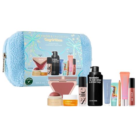 Cozy and Clean Makeup and Skincare Set - Sephora Favorites | Sephora Sephora Favorites Sets, Sephora Gift Sets, Lip Booster, Holiday Cleaning, Buddy Gifts, Sephora Favorites, Beauty Advent Calendar, Makeup Gift Sets, How To Do Makeup