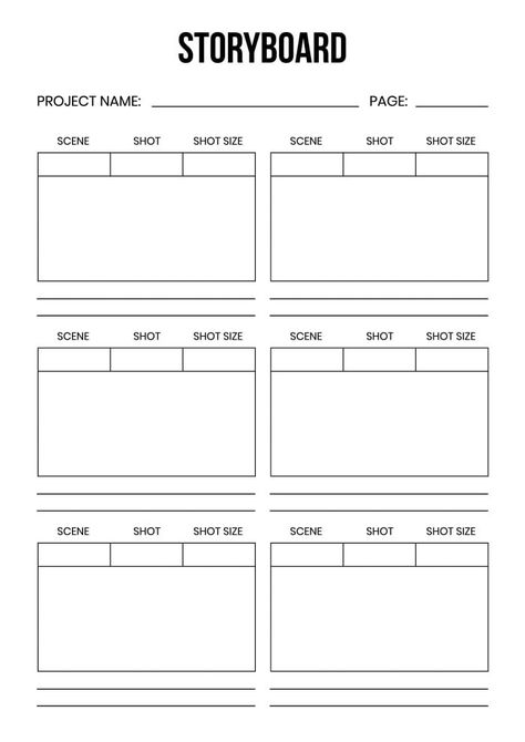 Simple Black & White Vertical Storyboard Storyboard Examples Student, Storyboard Ideas Simple, Movie Storyboard, Storyboard Layout, Video Storyboard, Storyboard Film, Storyboard Examples, Storyboard Drawing, Storyboard Ideas