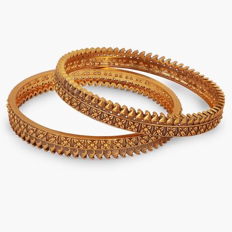 Indian Bangles Set | Buy Bracelets Online For Women | Tarinika Plain Gold Bangles, Antique Necklace Set, Bangles And Bracelets, Antique Bangles, Custom Bangle, Gold Bangles For Women, White Gold Bangle, Modern Gold Jewelry, Beautiful Gold Necklaces