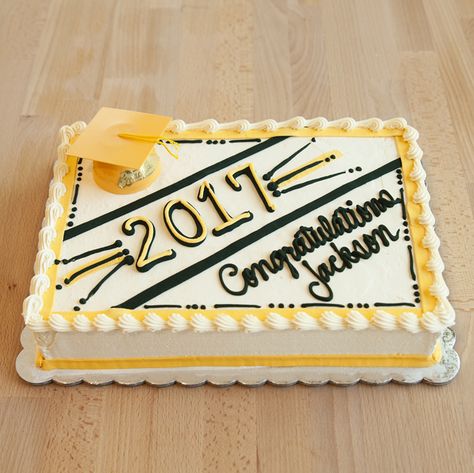 Graduation Simple Graduation Cakes, Graduation Sheet Cakes, Pastel Rectangular, Graduation Cake Designs, Graduation Desserts, Graduation Party Cake, Sheet Cake Designs, Banner Graduation, Graduation Party High