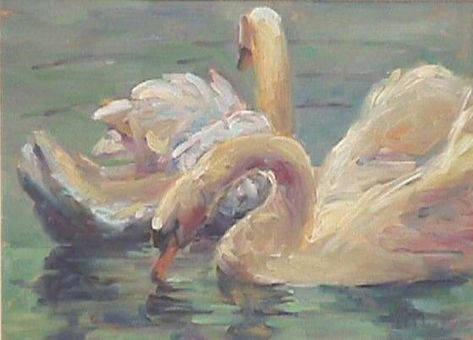 Swans Outfit Ideas For College, Swan Painting, Animals Painting, Swans Art, Rennaissance Art, Animals And Birds, Cute Paintings, Wow Art, Impressionist Paintings