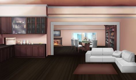 Fancy Living Rooms, Kitchen Background, Anime House, Episode Interactive Backgrounds, Episode Backgrounds, Living Room Background, House Inside, Chroma Key, Pink Kitchen