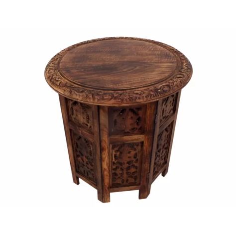 Bloomsbury Market Beardsley End Table & Reviews | Wayfair Accent Coffee Table, Folding Coffee Table, Coffee Table Brown, Octagon Table, Round Wood Coffee Table, Wood Accent Table, Wood Pedestal, Round Top, Wooden Hand