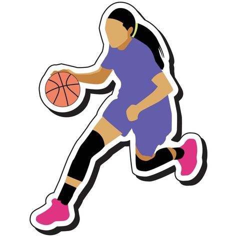 illustration sticker, basketball girl posing dribbling Basketball Stickers, Basketball T Shirt Designs, Basketball Girls, Vector Art, Basketball, Tshirt Designs, Street Style, Clip Art