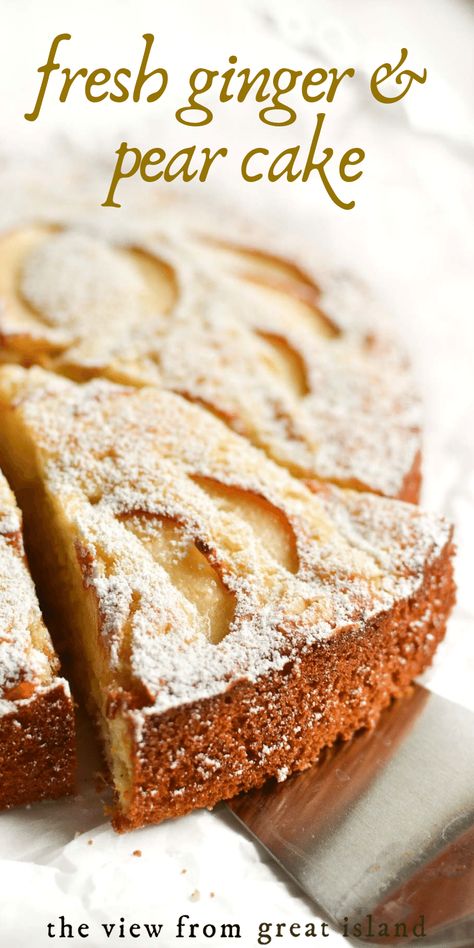 Pear Cake Recipes, Pear Dessert Recipes, Ginger Pear, Pear Dessert, Bolo Fit, Pear Cake, Pear Recipes, French Desserts, Ginger Recipes