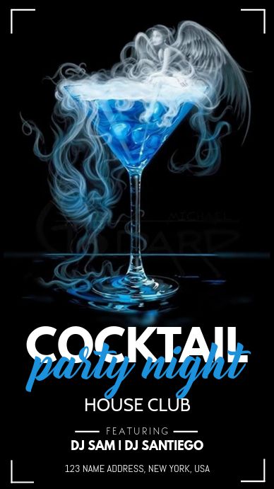 Cocktail Design Ideas, Bar Advertising Ideas Graphic Design, Party Flyers Design, Bar Poster Design, Cocktail Party Poster Design, Bar Flyer Design, Cocktail Party Poster, Cocktail Flyer, Cocktails Design