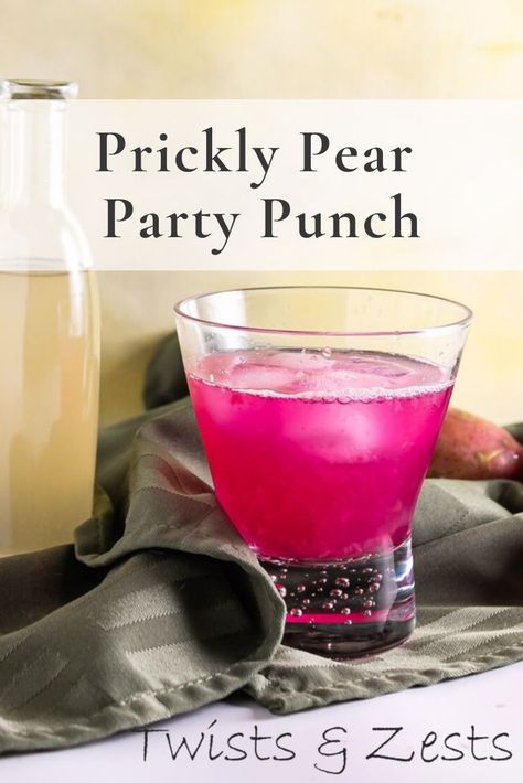 Prickly Pear Punch, Pear Drink Recipes, Prickly Pear Tea Recipe, Prickly Pear Non Alcoholic Drinks, Prickly Pear Cocktail, Ginger Liqueur Recipe, Spiked Punch Recipes, Prickly Pear Mocktail, Prickly Pear Vodka Recipes