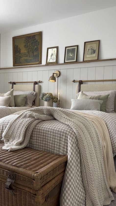 Mushroom Bedroom, Bungalow Decor, Timeless Bedroom, Cottagecore Bedroom, Cosy Interior, New Bedroom Design, Cosy Bedroom, Gingham Linen, Linen Duvet Cover