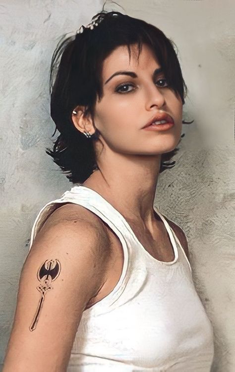 corky bound 1996 |   couple tattoos ideas 1996 Tattoo Ideas, Corky Bound 1996, 1996 Tattoo, Bound 1996, Tattoo Ideas Women, Couple Tattoos Ideas, Shortish Hair, Masc Women, Gina Gershon