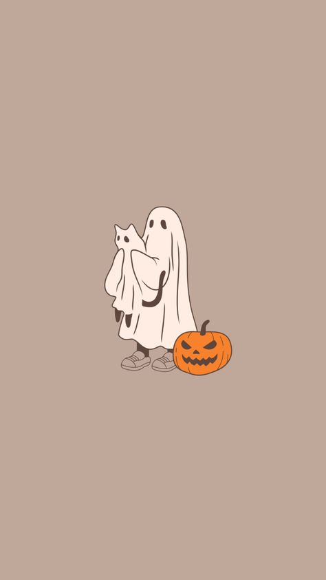 Helloween Wallpaper, Autumn Phone Wallpaper, Halloween Wallpaper Iphone Backgrounds, October Wallpaper, Cartoon Ghost, Halloween Wallpaper Cute, Halloween Wallpaper Backgrounds, Cute Fall Wallpaper, Halloween Wallpaper Iphone