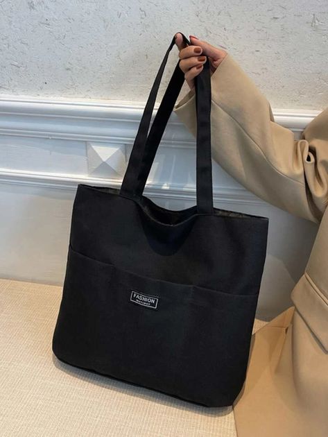 Uni Bags Aesthetic, Uni Bag Aesthetic, Bags For Uni, Big Bags For Women, Uni Tote Bag, Black Tote Bag Aesthetic, School Tote Bags, Tote Bags Aesthetic, Bags For College