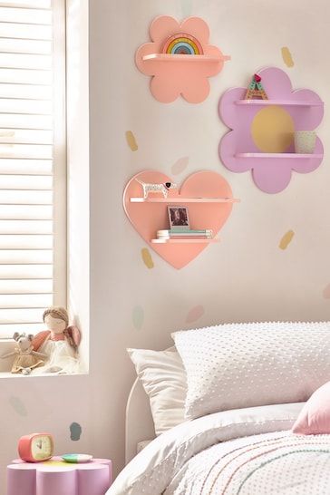 Childrens Shelves, Flower Kids, Farmhouse Vibes, Kids Shelves, Pastel Room Decor, Cute Furniture, Children's Furniture, Dekorasi Kamar Tidur, Pastel Room