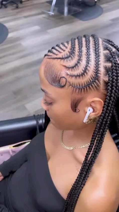 Half Lemonade Braids, Cornrows Braids For Black Women, Lemonade Braids Hairstyles, Braided Hairstyles For Black Women Cornrows, Big Box Braids Hairstyles, Feed In Braids Hairstyles, Quick Weave Hairstyles, Cute Braided Hairstyles, Quick Braided Hairstyles