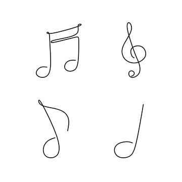 Minimalist Music, Music Note Tattoo, Muster Tattoos, Note Tattoo, Music Drawings, Music Symbols, Minimalist Drawing, Silhouette Illustration, Continuous Line Drawing