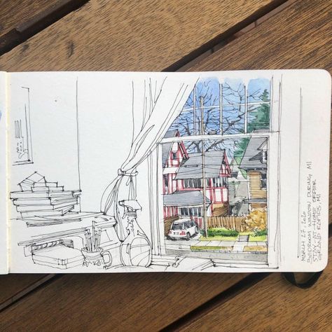 Travel Sketching, Daily Sketchbook, Art Window, Artist Sketchbook, Sketchbook Art Journal, Watercolor Sketchbook, Arte Sketchbook, A Level Art, Sketchbook Inspiration