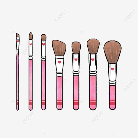 Paper Makeup Art, Paper Nails, Brush Png, Paper Makeup, Paint Brush Drawing, Makeup Drawing, Brush Drawing, Makeup Supplies, Easy Paper Crafts Diy