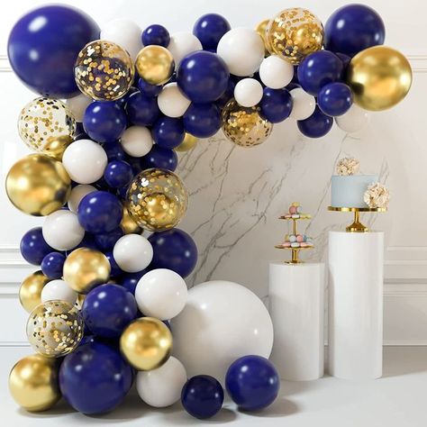 White And Gold Balloon Garland, White And Gold Balloons, Gold Balloon Garland, Black And Gold Balloons, Wedding Balloon Decorations, Gold Party Decorations, Gold Confetti Balloons, Metallic Balloons, Garland Arch