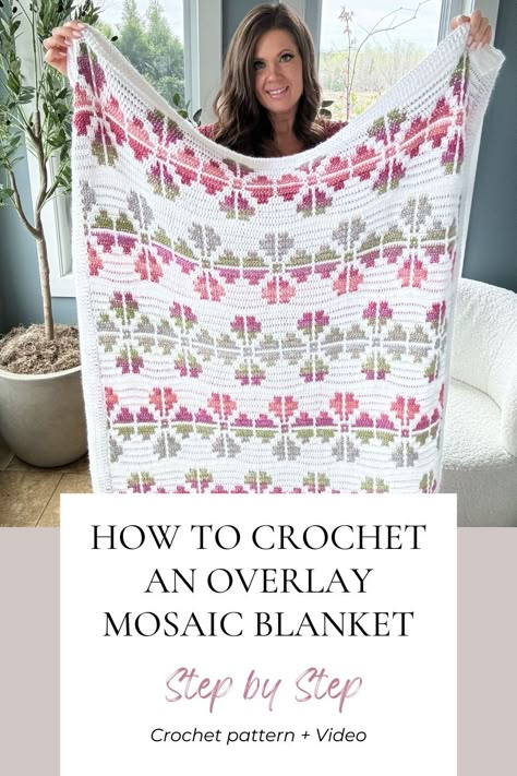 Crochet Mosiac, Knot Knitting, Mosaic Crochet Blanket, Crochet Quilts, Crochet Blanket Yarn, Mosaic Blanket, Easy Mosaic, Overlay Mosaic Crochet, Overlay Crochet