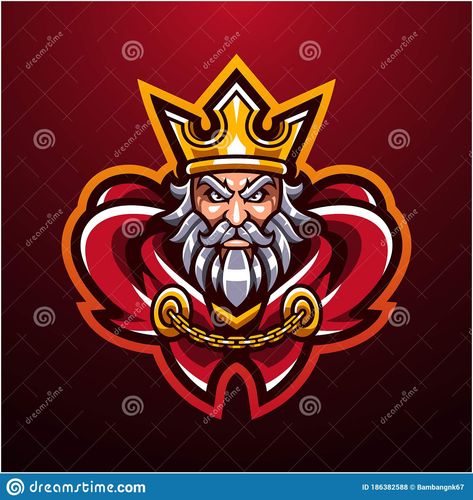 Royal King, Mascot Logo, Crown Royal, Vector Logo, Premium Vector, Crown, Red