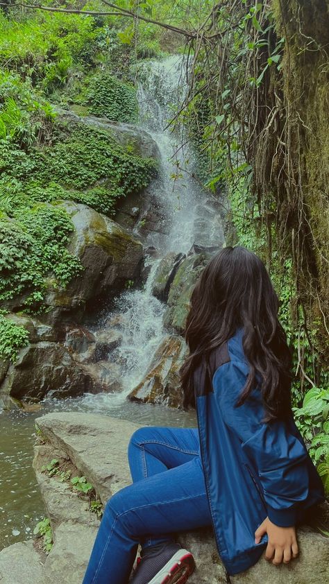 Poses For Waterfall Pictures, Water Fall Poses, Photo Poses In Waterfalls, Pose Near Waterfall, Poses With Waterfall, Photos Near Waterfall, Pose For Waterfall, Kerala Photography Poses, Outfits For Waterfalls