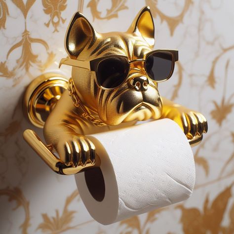 Dog-Shaped Toilet Paper Holder: Funny Designs Your Bathroom Décor! Funny Bathroom Design, Wacky Furniture, Mens Bathroom Ideas, Funny Toilet Paper Holder, Odd Furniture, Unique Toilet Paper Holder, Caesar Wu, Pastel Techniques, Oil Pastel Techniques