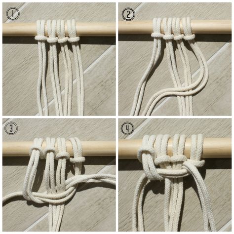 Learn the double square knot and other macrame basics with My French Twist. Inspiring projects with easy to follow tutorials for all levels. Basic Macrame Knots, Macrame Square Knot, Diy Macrame Wall Hanging, Basic Macrame, Macrame Wall Hanging Tutorial, Mesh Wreath Tutorial, Macrame Knots Tutorial, Knots Tutorial, Yarn Wall Hanging