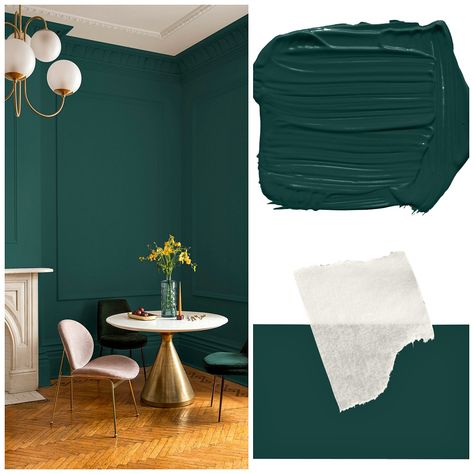 Kitchen Cabinet Interior, Turquoise Living Room Decor, Living Room Turquoise, Dark Green Walls, Trending Paint Colors, Green Walls, Interior Paint Colors, Green Rooms, Bedroom Green