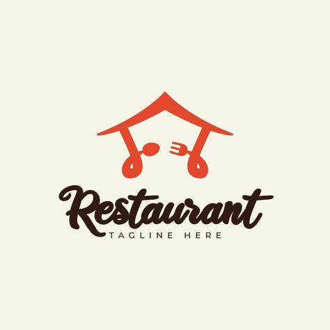 House, Spoon, Fork, Logo Vector Design for Food Stalls, Restaurants, Street Food, Etc. Spoon Logo Design Ideas, Street Food Logo Design, Food House Logo, Street Food Logo, Logo Kuliner, Restaurants Logo, Fork Logo, Food Company Logo, Food Brand Logos