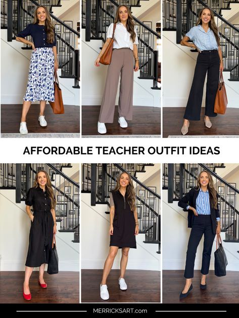 Teacher Outfits to Copy From Affordable Stores - Merrick's Art Old Navy Teacher Outfits, Teacher Wardrobe Elementary, 2024 Teacher Outfits, Teacher Outfits 2024, Trendy Night Out Outfits, Comfortable Teacher Outfits, Substitute Teacher Outfits, Boots And Dresses, Size 12 Outfits