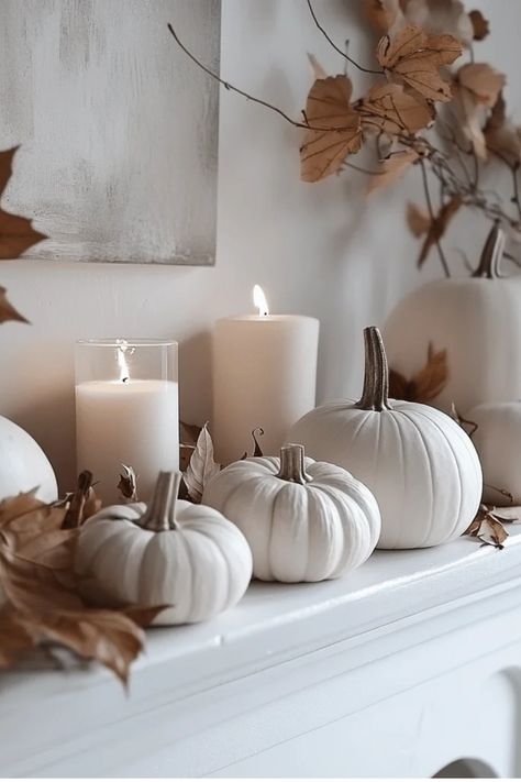 Some of the links in my articles are affiliate links.  If you make a qualified purchase from one of my links I will make a small commission at no cost to you. Thank you for your support!!! Halloween Decor Neutral, Pumpkin Decor Aesthetic, Minimal Autumn Decor, Autumn Aesthetic Decor Diy, Halloween Beige Aesthetic, White Fall Aesthetic, White Autumn Decor, Hanging Plant Decor, Aesthetic November