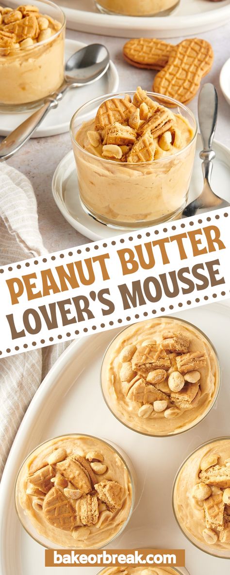 Peanut Butter Cheesecake Mousse, Peanut Butter Dessert Cups, Peanut Butter Caramel Mini Cheesecakes, Peanut Butter Pastries, Moose Recipes Desserts, Fluffernutter Dessert, Peanut Butter Cup Desserts, Moose Dessert, Peanut Butter Custard