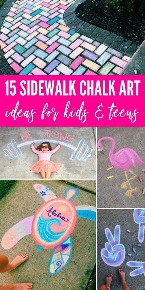 Check out these 15 Creative Chalk Ideas for Kids for you and your child to get creative outdoors. Check out these sidewalk chalk art ideas! #passion4savings #art #artwork #forkids #fun #Outdoor #activity #funidea #creative Chalk Ideas For Kids, Sidewalk Chalk Art Ideas, Chalk Art Ideas, Chalk Activities, Fun Chalk Art, Art Ideas For Kids, Drawings With Meaning, Chalk Ideas, Drawings For Boyfriend