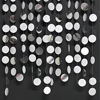 Ceremony Backdrop Indoor, White Classroom, Streamer Party Decorations, Streamer Decorations, Silver Party Decorations, Circle Garland, Silver Party, Silver Decor, Engagement Party Decorations