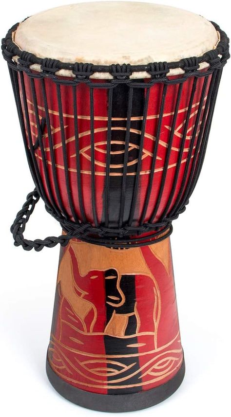 African Drum, Hand-carved, goatskin Drumhead for adult beginners, Red Red Everything, Djembe Drum, African Drum, Kitty Party Games, African Love, Hand Drum, Music Instrument, Guitar Tips, Pop Art Wallpaper